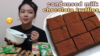 CONDENSED MILK CHOCOLATE TRUFFLES 2 INGREDIENTS ONLY  Philippines [upl. by Wakerly17]