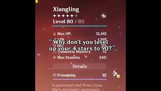 Why I dont level up 4 stars to 90🐺👍 genshinimpact [upl. by Ramos]