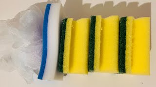 ASMR  Bulk Kitchen Sponge Dry Rubbing and Scour Off 🪻🌼 100 CLEAN SCOUR OFF SUPER SATISFYING [upl. by Mira]