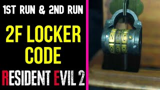 2F Locker Code 1st Run amp 2nd Run  RESIDENT EVIL 2 REMAKE [upl. by Andonis695]