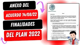 ANEXO DEL ACUERDO 140822 FINALIDADES DEL PLAN 2022 [upl. by Celinda764]