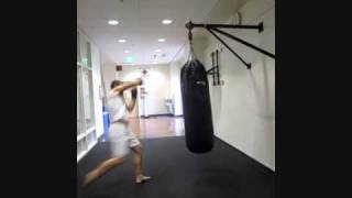 Kick boxing training with heavy bag [upl. by Sabba]