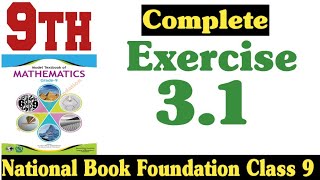 class 9 maths chapter 3 exercise 31 new book  National Book Foundation class 9 mathsfazal academy [upl. by Fiore817]