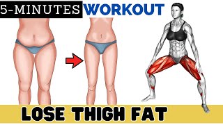 How To Lose THIGH FAT in 1 Week Workout [upl. by Adlecirg]