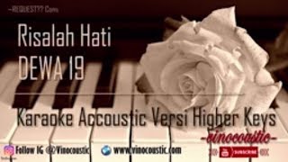 Dewa 19  Risalah Hati Karaoke Akustik Versi Higher Keys [upl. by Acnaib]