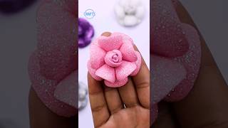 DIY  How to Make Glitter Foam Sheet Rose 🌹 EVA Foam Paper Flowers Rose  Glitter Foam craft diy [upl. by Eceinal]