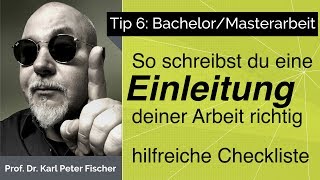 Tip 6 Bachelorarbeit Masterarbeit Einleitung [upl. by Ynnaf]