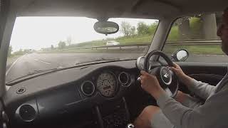 Mini r50 scorpion exhaust sound inside at 70mph [upl. by Heisel126]