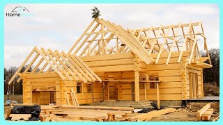 Construire Seul une Maison en Bois en 6 Mois dans les Collines Abandonnées  Maison et Salle de Bain [upl. by Eseuqcaj]