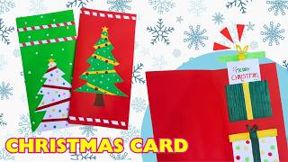 EASY CHRISTMAS CARD IN MINUTES 🎅 DIY Greeting Cards  Christmas Paper Craft [upl. by Mari551]