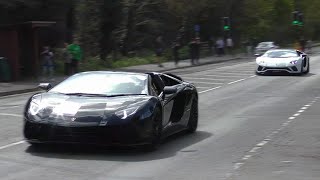 Supercars Leaving SupercarHQ Meet  Accelerations Drifts Flybys Powerslides [upl. by Rumit]