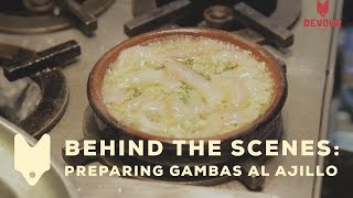 Behind the Scenes of a Tapas Bar Making Gambas al Ajillo [upl. by Solegna]