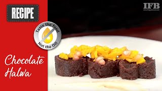 Chocolate Halwa Recipe  Easy Oil free Microwave recipe [upl. by Ynottirb135]