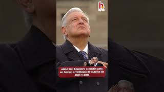 AMLO iza bandera para recordar a víctimas del sismo de 1985 y el temblor de 2017 [upl. by Rella235]