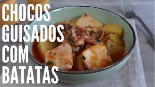 Chocos guisados com batatas  Food From Portugal [upl. by Ecirtak]