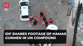 Gaza War Day 222 IDF drone footage shows Hamas gunmen inside UNRWA logistics centre in Rafah [upl. by Martsen]