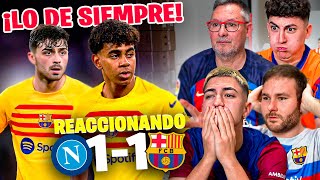 HINCHAS del BARÇA REACCIONAN al NÁPOLES 1  1 BARÇA ¿tropiezo en Champions [upl. by Oicnanev]