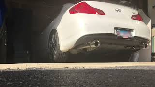 Infiniti G37X Sedan Topspeed Axleback exhaust Cold Start [upl. by Mittel89]