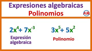 📌 ¿Qué es un POLINOMIO 🤔  Diferencias entre POLINOMIOS y EXPRESIONES ALGEBRAICAS [upl. by Reinaldos]