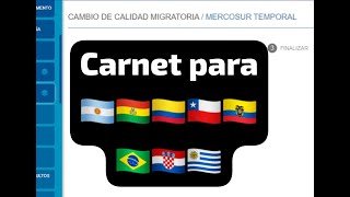 MERCOSUR TEMPORAL carnet de extranjeria para extranjeros de sudamerica en Peru [upl. by Aicatsal]