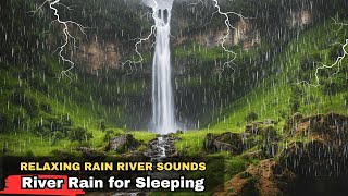 Beautiful Stream In Deep Forest Rain ☘️ River Sounds For Slepp For Stress Reliever For Relaxation [upl. by Anayeek]