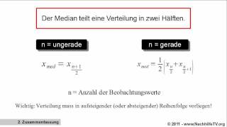 Median 05Quantil berechnen von Beobachtungswerten [upl. by Josiah]