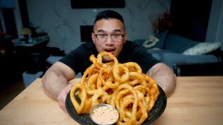 The Best ONION RING Recipe  You Dont Need Much Ingredients MUKBANG [upl. by Nale]