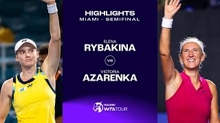 Elena Rybakina vs Victoria Azarenka  2024 Miami Semifinal  WTA Match Highllghts [upl. by Ringe]