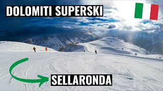 Dolomiti Superski  Sellaronda green start and finish in Canazei [upl. by Freberg]