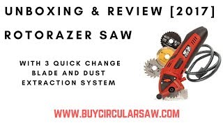 UNBOXING amp REVIEWS 2017 Rotorazer Saw with 3 Quick Change Blade and Dust Extraction System  Red [upl. by Zeret]