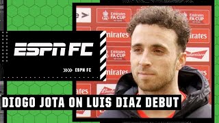 Diogo Jota reacts to Luis Diazs debut Mo Salah comparisons  ESPN FC [upl. by Idnim]