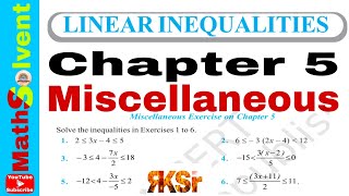 miscellaneous ex 5 class 11 Q1 to Q6  linear inequality class 11  chapter 5 class 11  By RK Sir [upl. by Toth922]