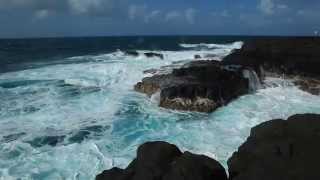 Ocean Waves Near Queens Bath Princeville Kauai Hawaii [upl. by Joane242]