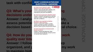 4 Most Important and Common Job Interview Questions and Answers [upl. by Homovec695]