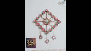 4 different types of wall hanging decoration pieces using art materials amazingartwallhanging [upl. by Kleiman]