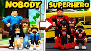 NOBODY Family To SUPERHERO Family in Roblox Brookhaven RP [upl. by Shu]