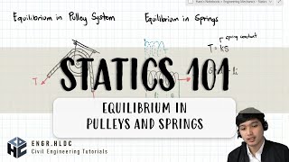 CE Board Exam Review Statics  Equilibrium in Pulleys and Springs [upl. by Loredo726]