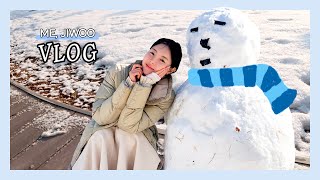 지우의 새해amp생일 맞이 본가에서 힐링  눈사람 만들기 ☃️ENG [upl. by Barkley355]