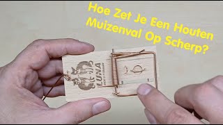 Een houten muizenval klaarzetten ouderwetse klassieke Luna muizenklem mousetrap muizen [upl. by Ackley]