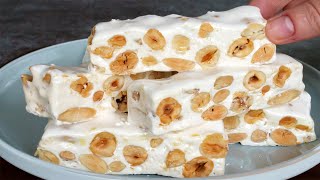 Quick easy nougat perfect for holidays and Christmas 🎄 it melts in mouth No baking [upl. by Harsho]