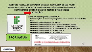 CONCURSO IFSPQuestões de Legislação Educacional conforme Comunicado 032024  publicado dia 2907 [upl. by Aminta]