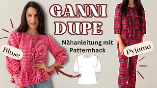 Bluse mit Schleifen nähen  Ganni Dupe Nähanleitung [upl. by Gardie567]