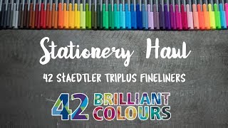 Stationery Haul  42 Pack Staedtler Triplus Fineliner Pens [upl. by Lladnar]