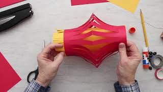 How to Make Simple Chinese Paper Lanterns DIY Craft Full Length Tutorial [upl. by Annawat]