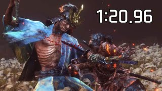 Sekiro  New Record Inner Isshin 12096 Reflection Boss Speedrun [upl. by Ahsitneuq]