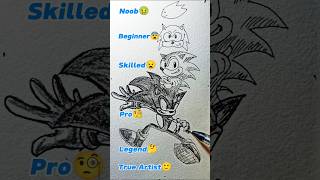 Pendrawing Sonic in different Level drawing art shorts sonic [upl. by Yrolg]