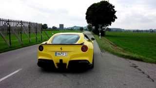 Exhaust soundAcceleration  Ferrari F12 Berlinetta Novitec Rosso Option Auto [upl. by Dong]