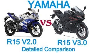 Yamaha R15 V3 VS R15 V2 Detailed Comparison  MotoShastra [upl. by Dorman]