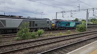 Direct Rail Services 68008 quotAvengerquot and 68010 quotOxford Flyerquot [upl. by Fulcher]