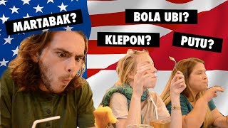 AMERICANS TRY INDONESIAN STREET FOOD [upl. by Asaeret]